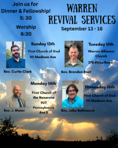 Community Revival Service Sunday @ First Church of God